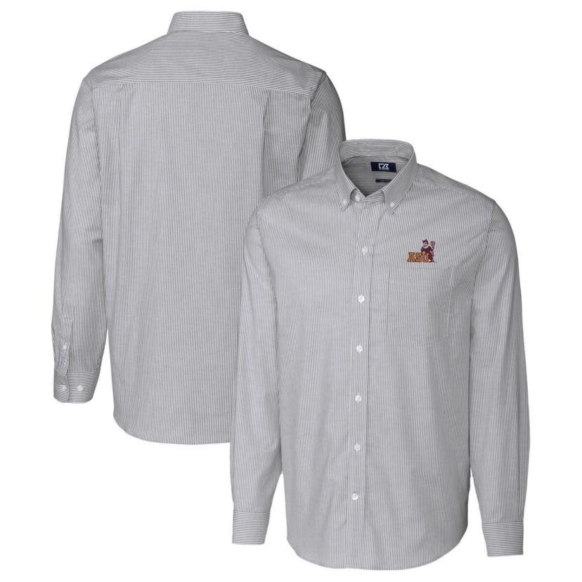 NCAA Arizona State Sun Devils Vault Stretch Oxford Stripe Long Sleeve Button-Down Shirt