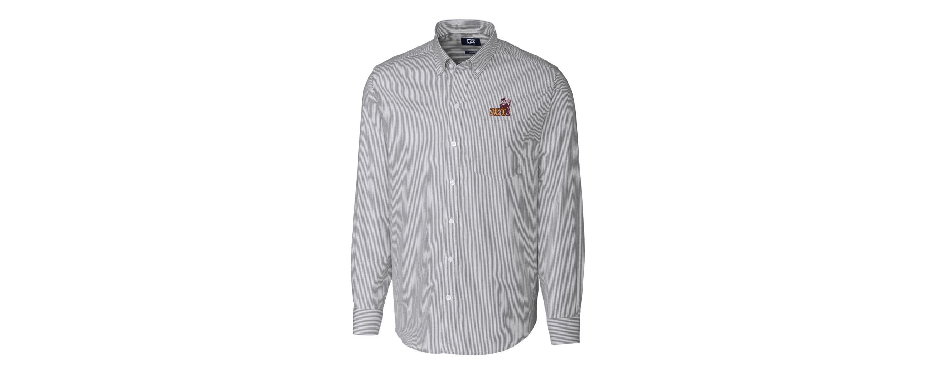 NCAA Arizona State Sun Devils Vault Stretch Oxford Stripe Long Sleeve Button-Down Shirt