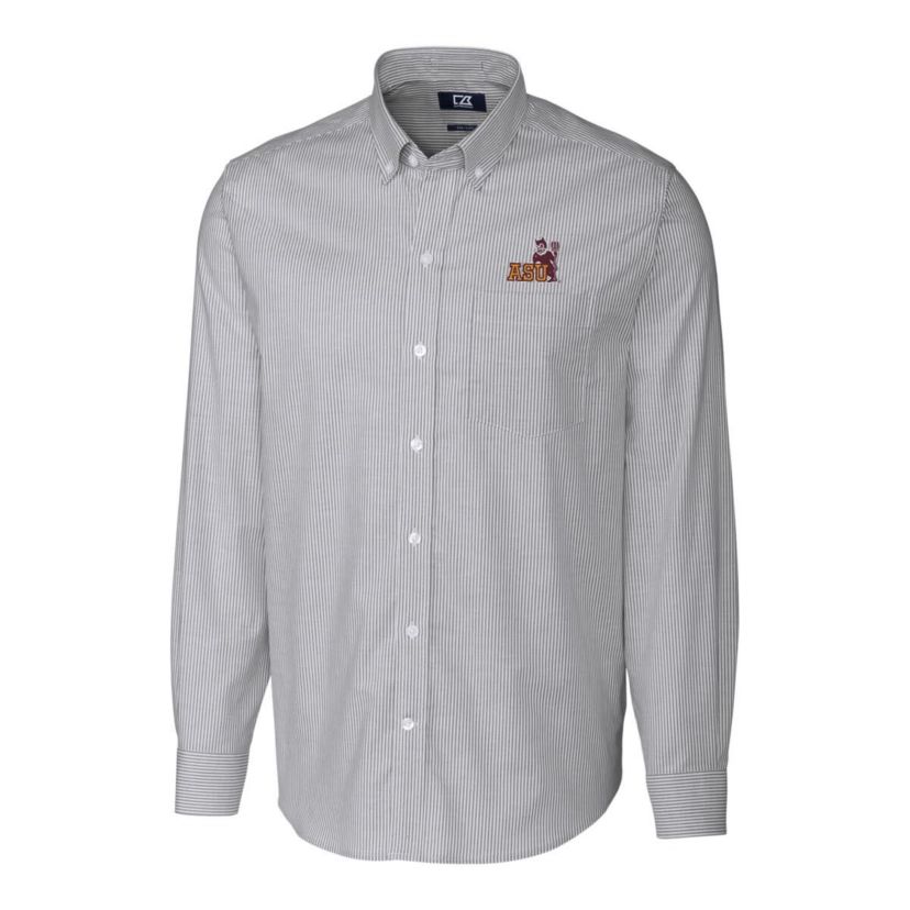 NCAA Arizona State Sun Devils Vault Stretch Oxford Stripe Long Sleeve Button-Down Shirt