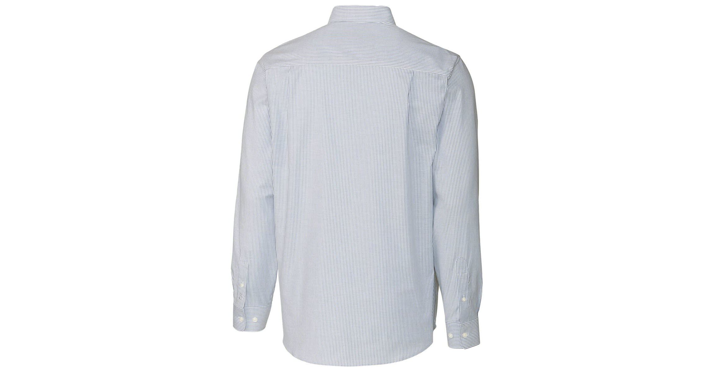 NCAA Powder Ole Miss Rebels Vault Stretch Oxford Stripe Long Sleeve Button-Down Shirt