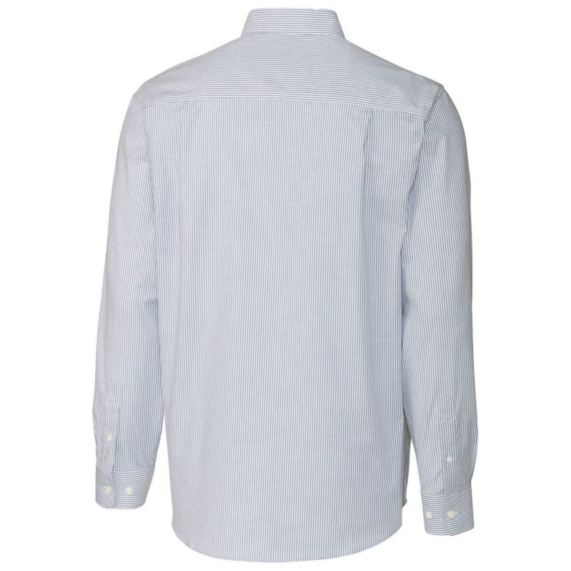 NCAA Powder Ole Miss Rebels Vault Stretch Oxford Stripe Long Sleeve Button-Down Shirt