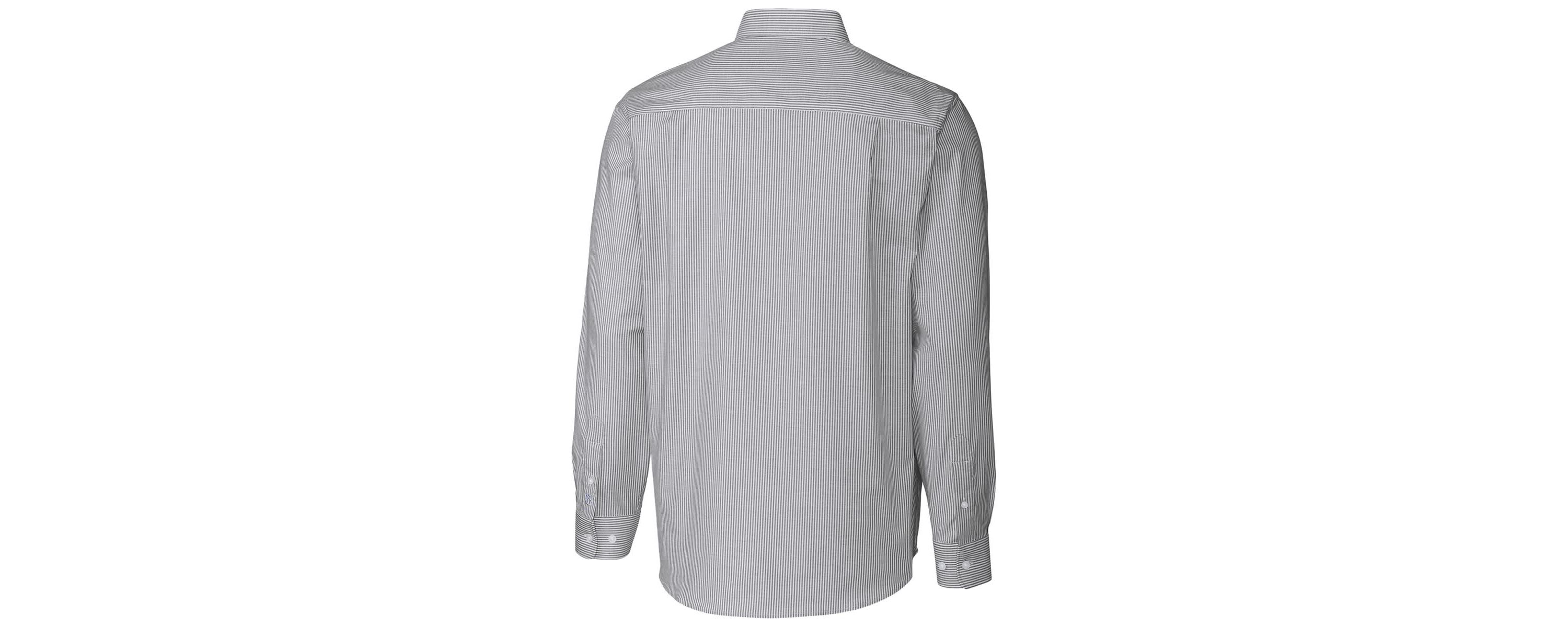 NCAA West Virginia Mountaineers Vault Stretch Oxford Stripe Long Sleeve Button-Down Shirt