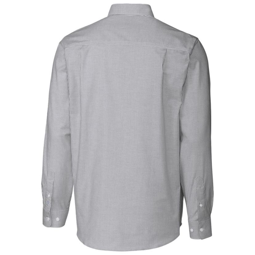 NCAA West Virginia Mountaineers Vault Stretch Oxford Stripe Long Sleeve Button-Down Shirt