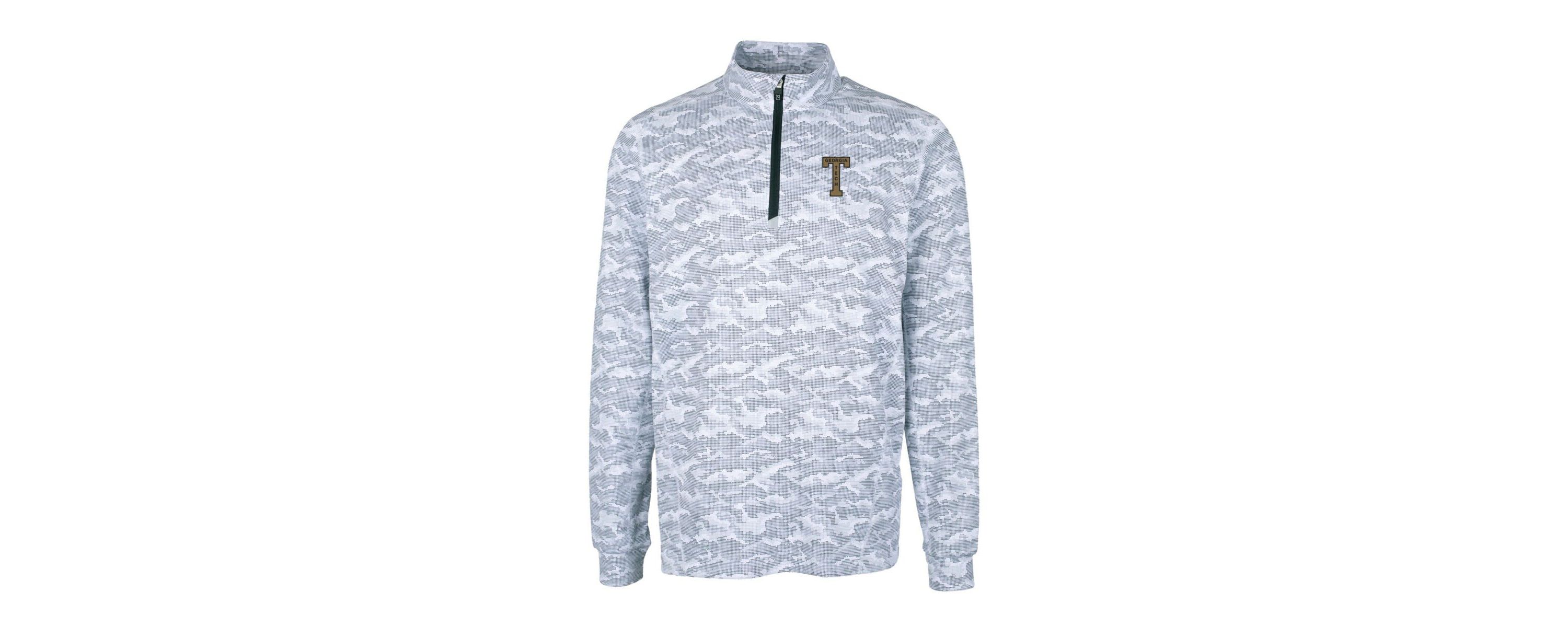 Georgia Tech Yellow Jackets NCAA Georgia Tech Jackets Vault Traverse Print Stretch Quarter-Zip Pullover Top