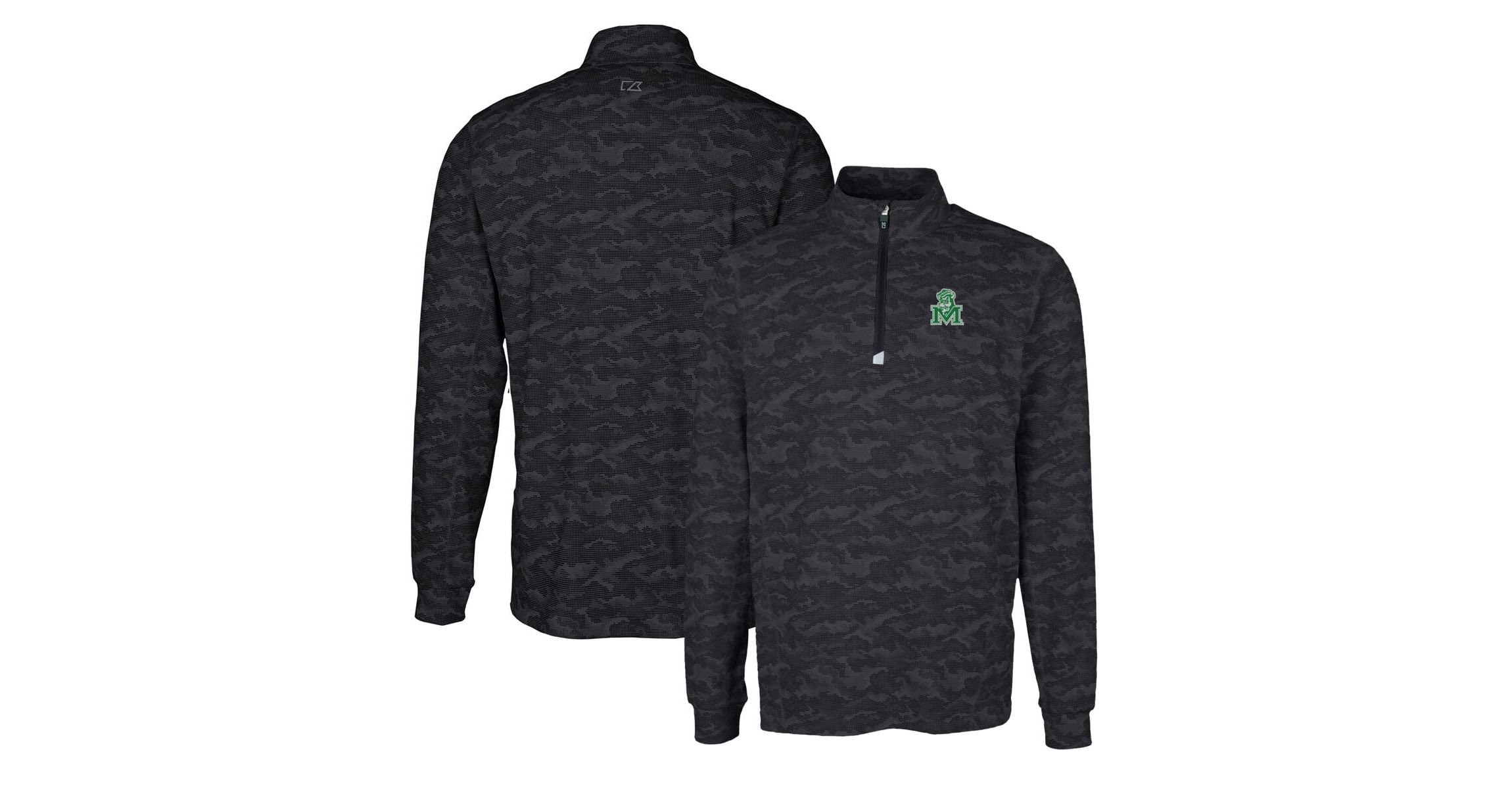 NCAA Marshall Thundering Herd Vault Traverse Print Stretch Quarter-Zip Pullover Top