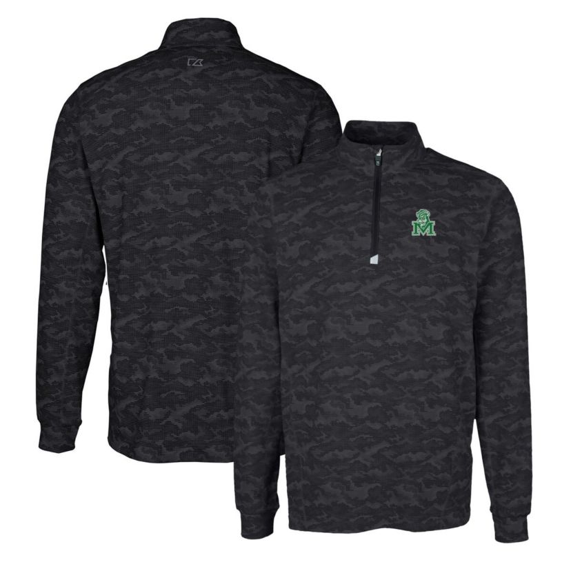NCAA Marshall Thundering Herd Vault Traverse Print Stretch Quarter-Zip Pullover Top