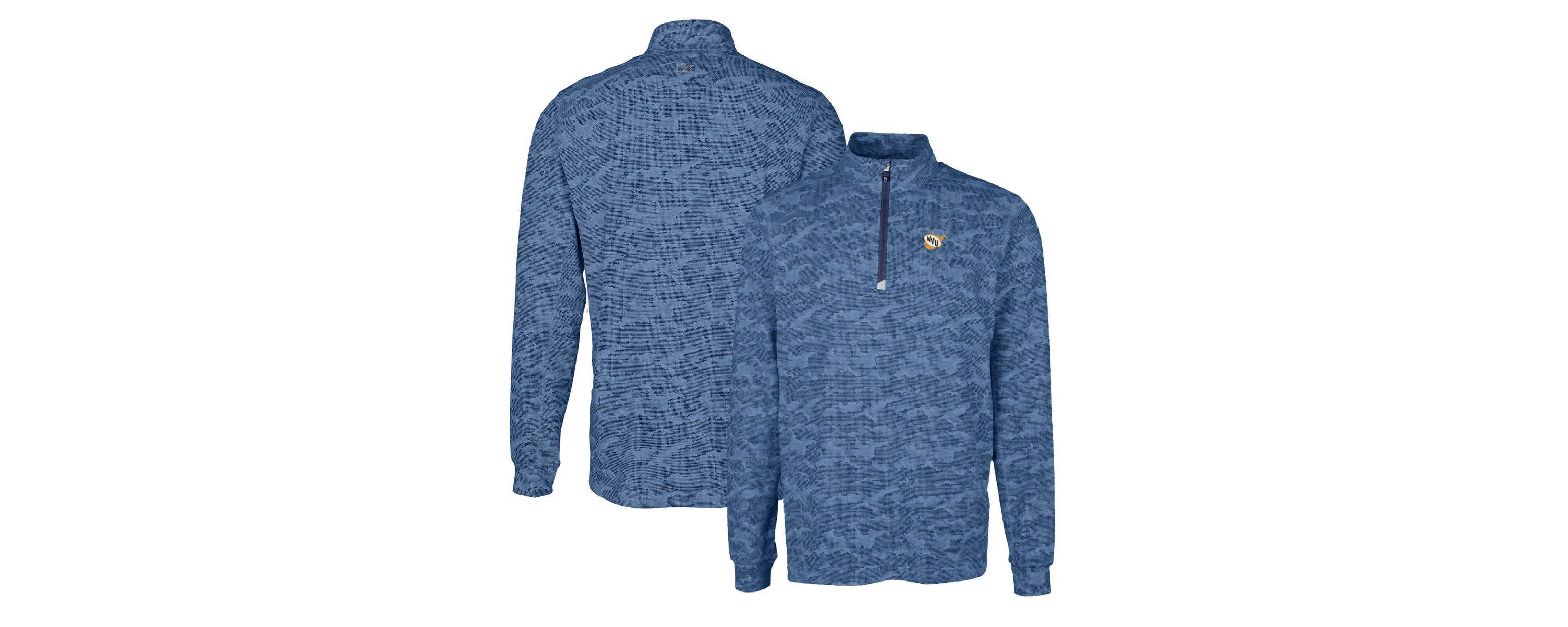 NCAA West Virginia Mountaineers Vault Traverse Print Stretch Quarter-Zip Pullover Top
