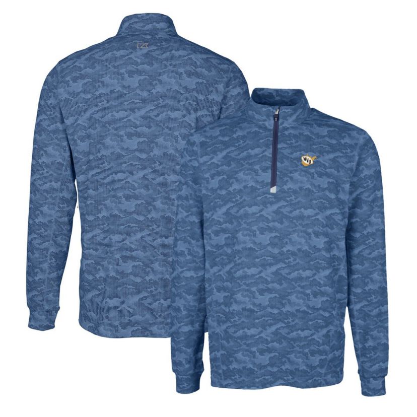 NCAA West Virginia Mountaineers Vault Traverse Print Stretch Quarter-Zip Pullover Top
