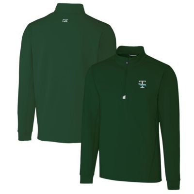 Cutter & Buck Men's Tulane Green Wave NCAA Tulane Wave Traverse Stretch Quarter Zip-Pullover Top
