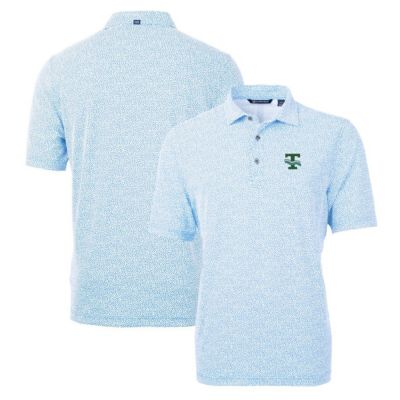 Cutter & Buck Men's Tulane Green Wave NCAA Light Tulane Wave Virtue Eco Pique Botanical Recycled Polo