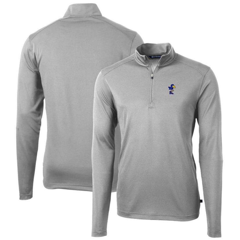 NCAA Kansas Jayhawks Virtue Eco Pique Recycled Quarter-Zip Pullover Top