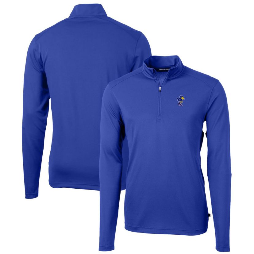 NCAA Kansas Jayhawks Virtue Eco Pique Recycled Quarter-Zip Pullover Top