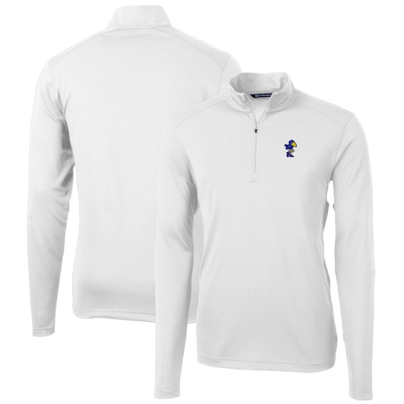 NCAA Kansas Jayhawks Virtue Eco Pique Recycled Quarter-Zip Pullover Top