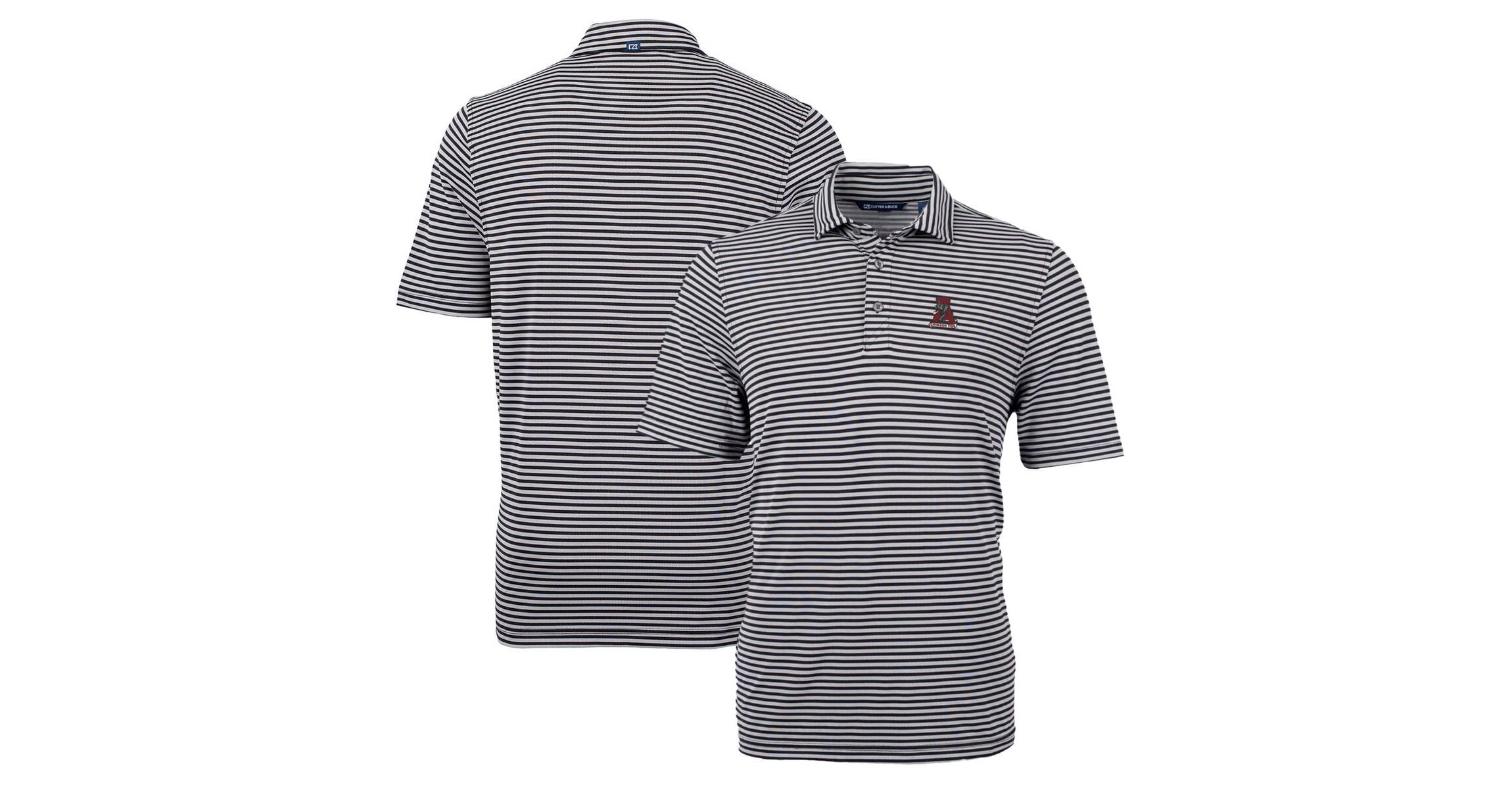 Alabama Crimson Tide NCAA Alabama Tide Throwback Logo Virtue Eco Pique Stripe Recycled Polo