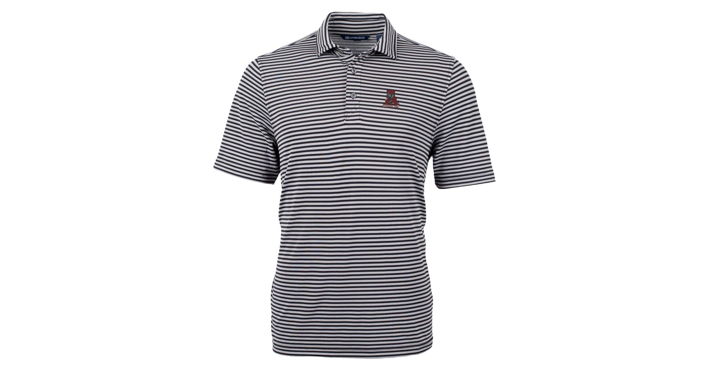 Alabama Crimson Tide NCAA Alabama Tide Throwback Logo Virtue Eco Pique Stripe Recycled Polo