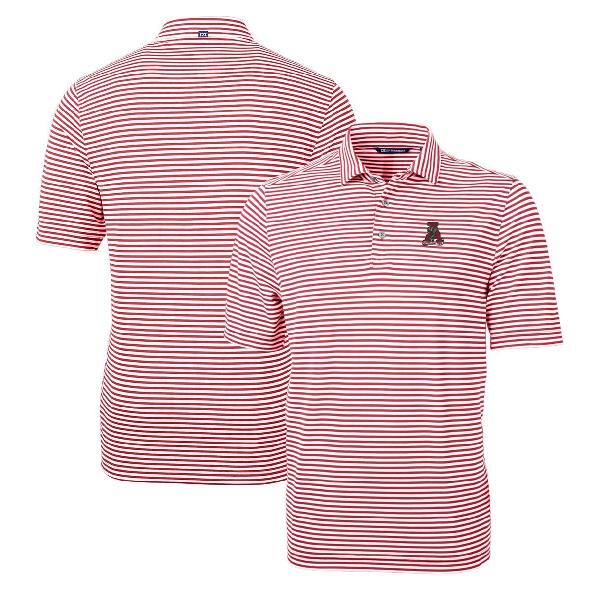 Alabama Crimson Tide NCAA Alabama Tide Throwback Logo Virtue Eco Pique Stripe Recycled Polo