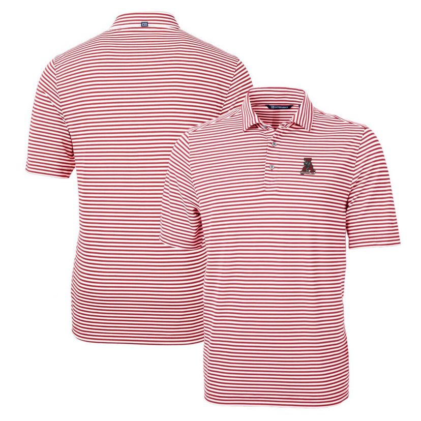 Alabama Crimson Tide NCAA Alabama Tide Throwback Logo Virtue Eco Pique Stripe Recycled Polo