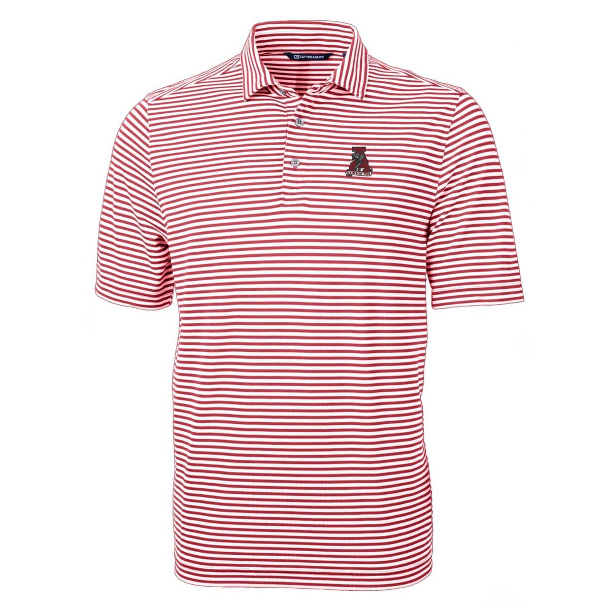 Alabama Crimson Tide NCAA Alabama Tide Throwback Logo Virtue Eco Pique Stripe Recycled Polo