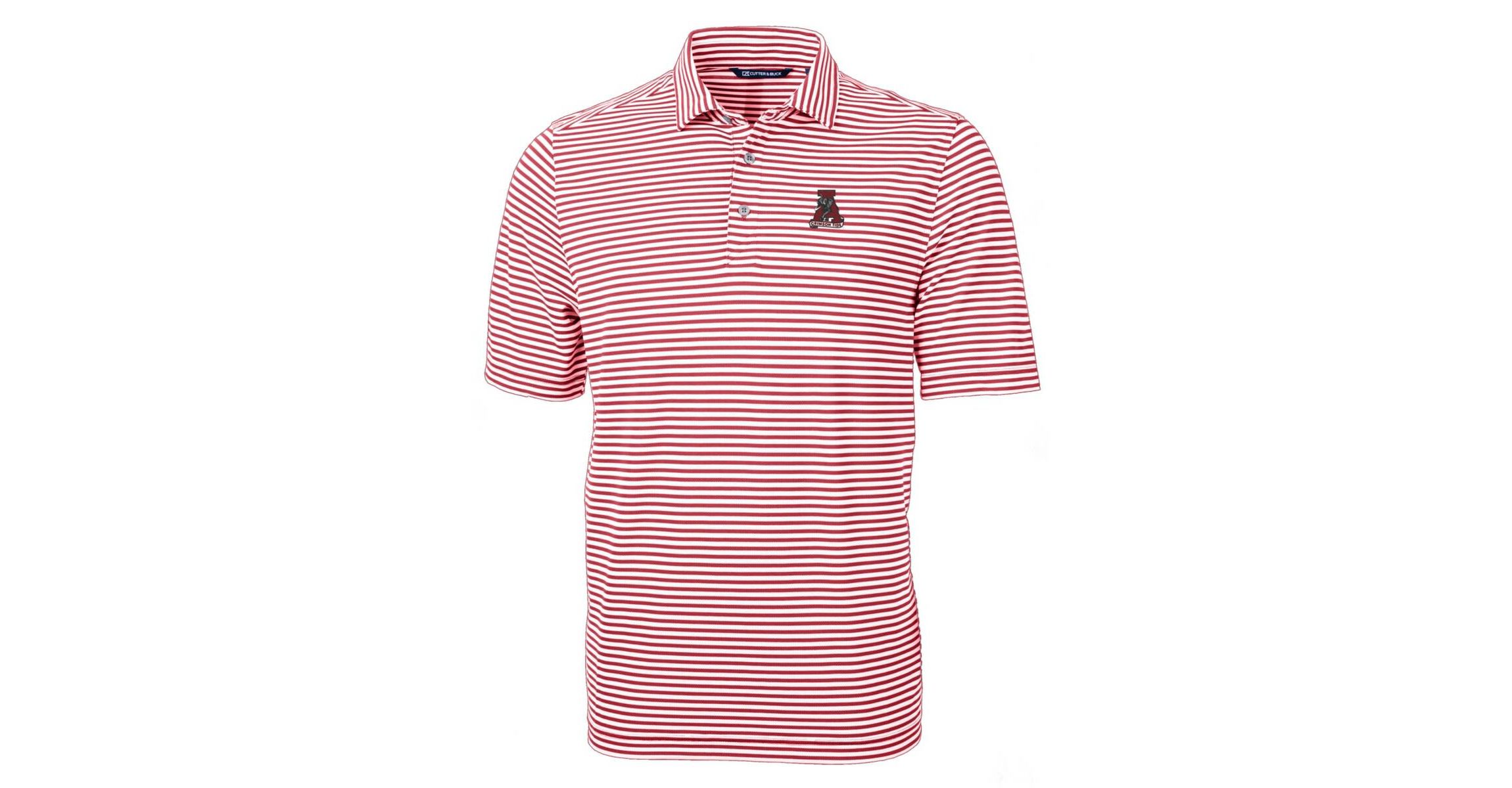 Alabama Crimson Tide NCAA Alabama Tide Throwback Logo Virtue Eco Pique Stripe Recycled Polo