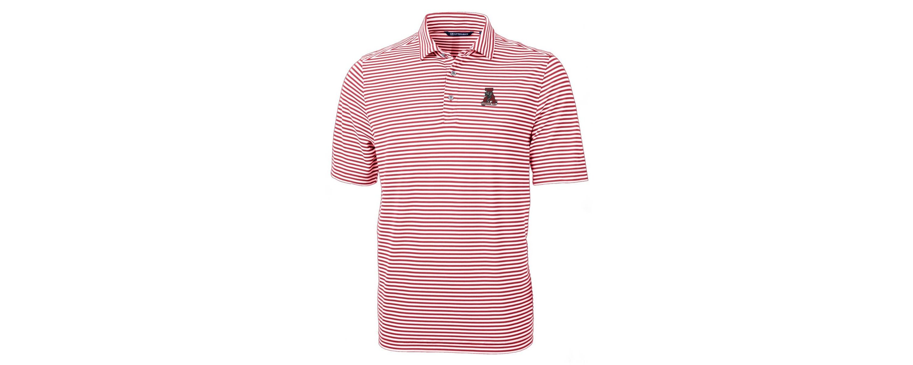 Alabama Crimson Tide NCAA Alabama Tide Throwback Logo Virtue Eco Pique Stripe Recycled Polo