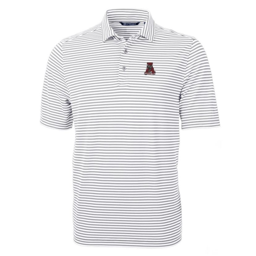 Alabama Crimson Tide NCAA Alabama Tide Throwback Logo Virtue Eco Pique Stripe Recycled Polo