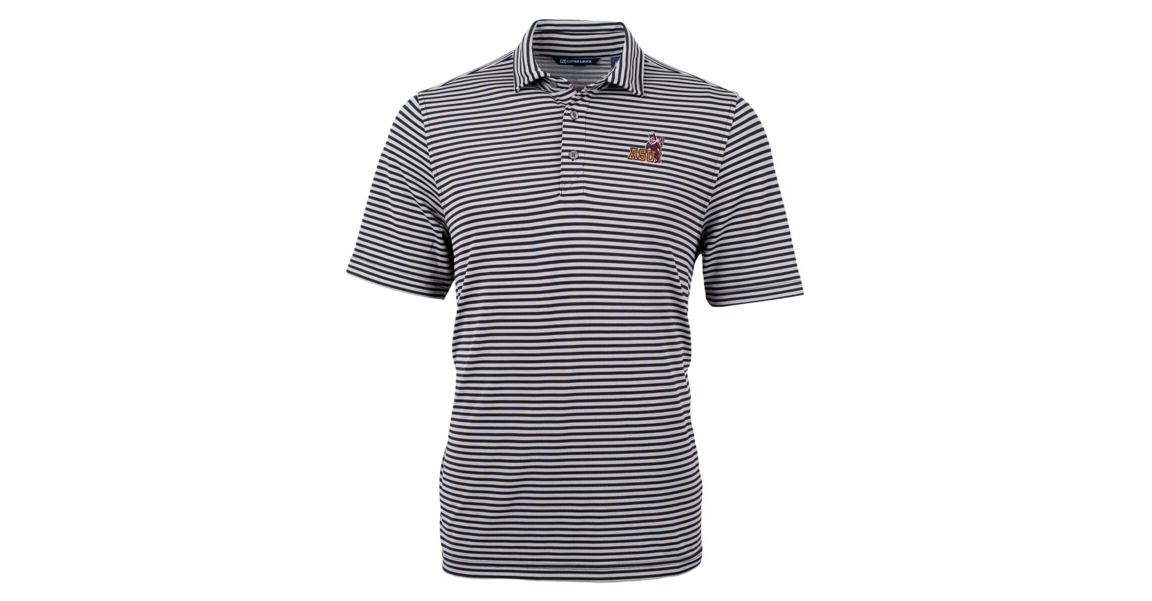NCAA Arizona State Sun Devils Throwback Logo Virtue Eco Pique Stripe Recycled Polo