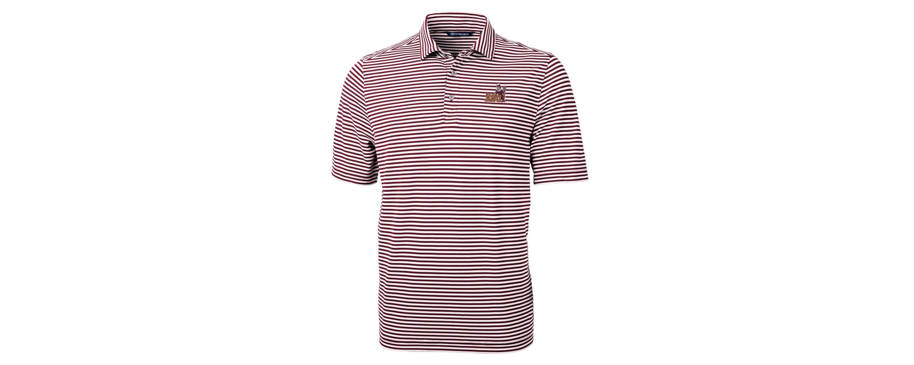 NCAA Arizona State Sun Devils Throwback Logo Virtue Eco Pique Stripe Recycled Polo