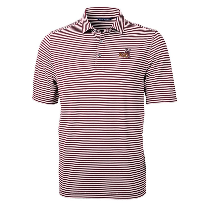 NCAA Arizona State Sun Devils Throwback Logo Virtue Eco Pique Stripe Recycled Polo