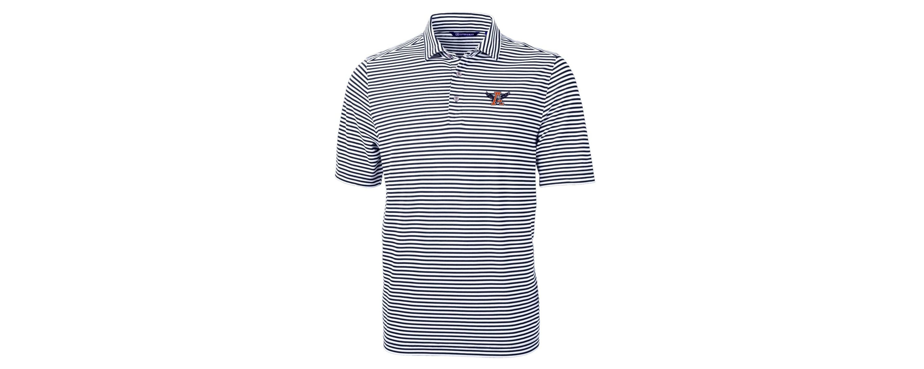 NCAA Auburn Tigers Throwback Logo Virtue Eco Pique Stripe Recycled Polo