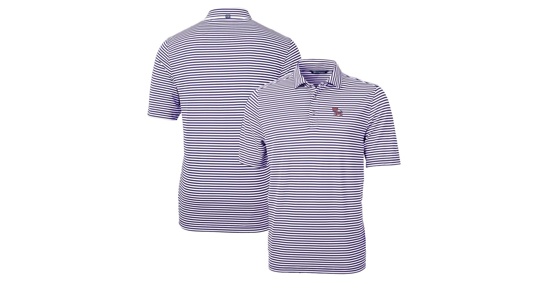 NCAA Clemson Tigers Throwback Logo Virtue Eco Pique Stripe Recycled Polo