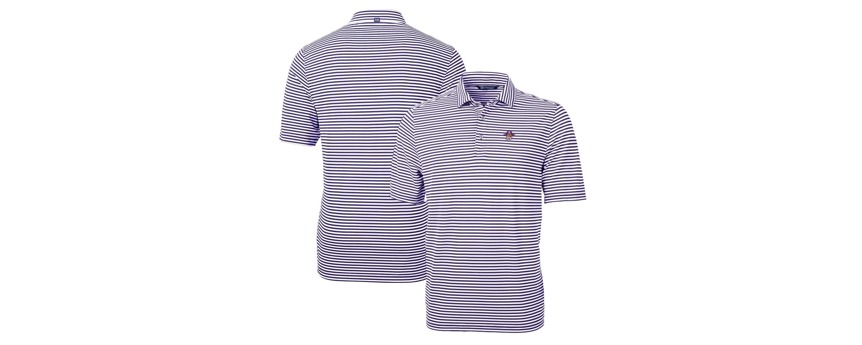 East Carolina Pirates NCAA ECU Pirates Throwback Logo Virtue Eco Pique Stripe Recycled Polo