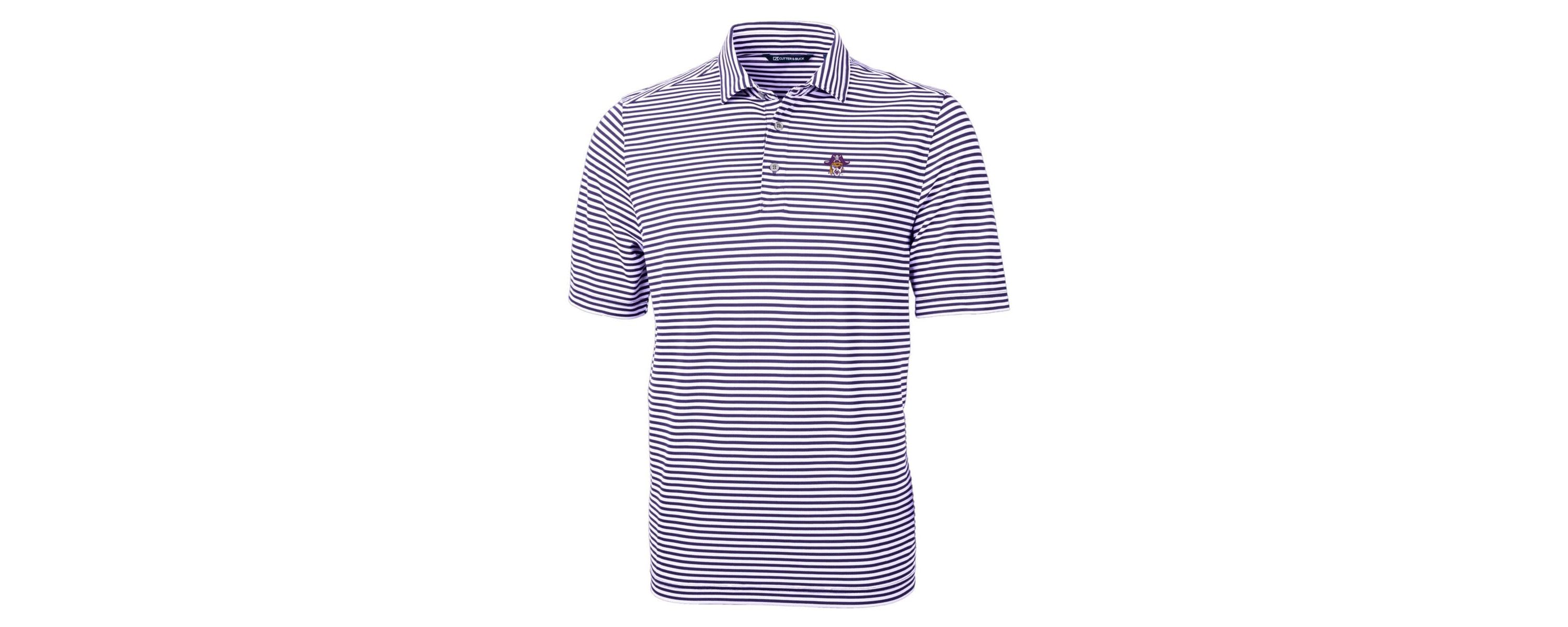East Carolina Pirates NCAA ECU Pirates Throwback Logo Virtue Eco Pique Stripe Recycled Polo