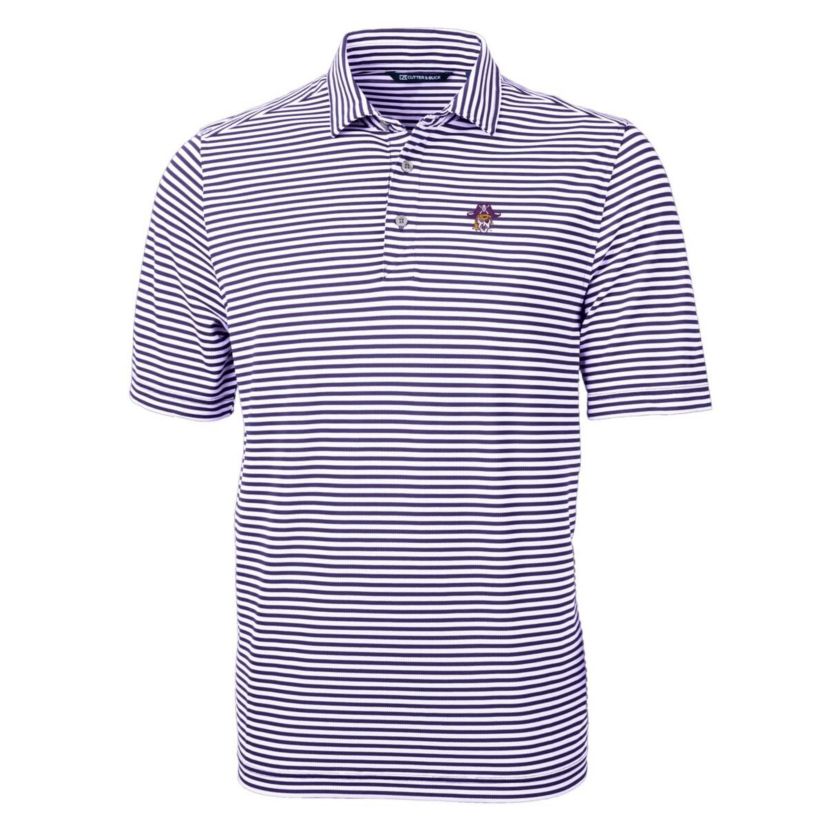 East Carolina Pirates NCAA ECU Pirates Throwback Logo Virtue Eco Pique Stripe Recycled Polo