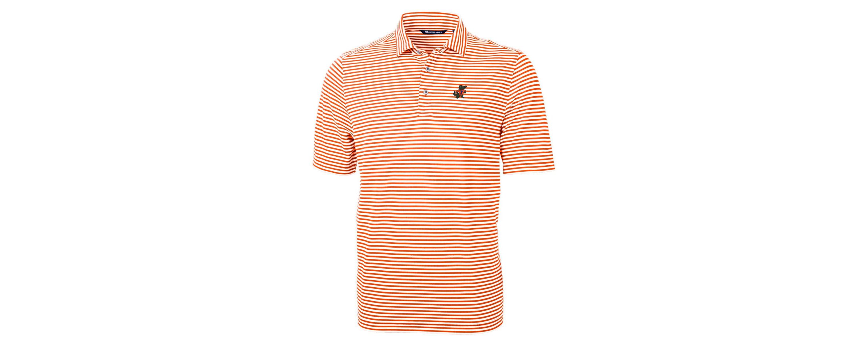 NCAA Florida Gators Throwback Logo Virtue Eco Pique Stripe Recycled Polo