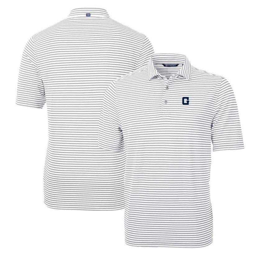 NCAA Georgetown Hoyas Throwback Logo Virtue Eco Pique Stripe Recycled Polo