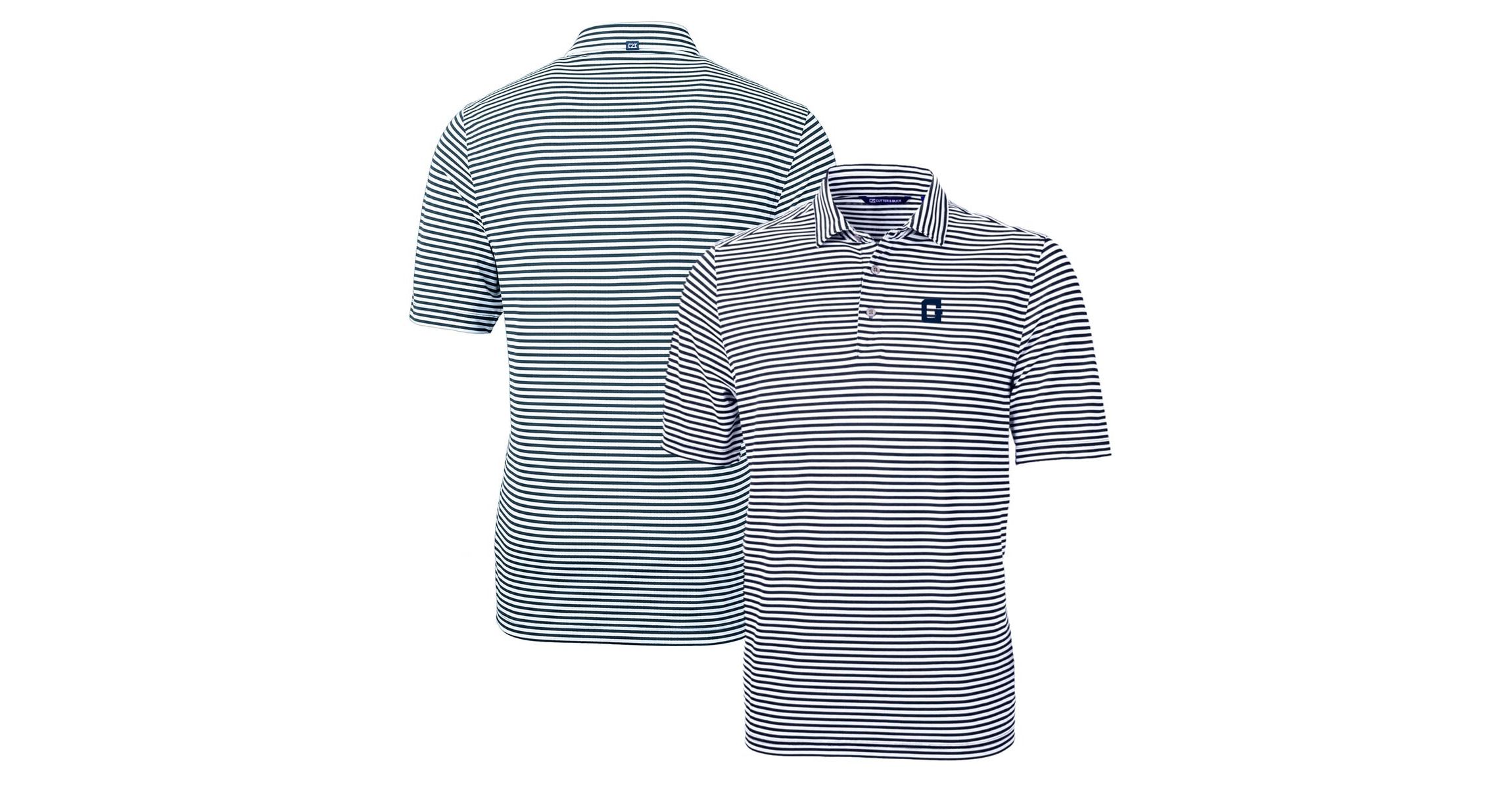 NCAA Georgetown Hoyas Throwback Logo Virtue Eco Pique Stripe Recycled Polo