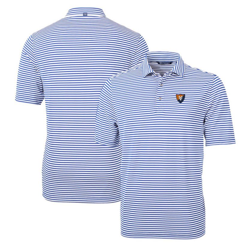 NCAA Illinois Fighting Illini Throwback Logo Virtue Eco Pique Stripe Recycled Polo