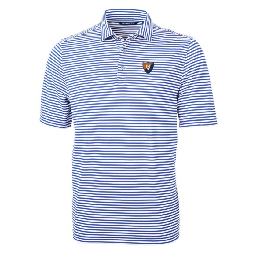 NCAA Illinois Fighting Illini Throwback Logo Virtue Eco Pique Stripe Recycled Polo