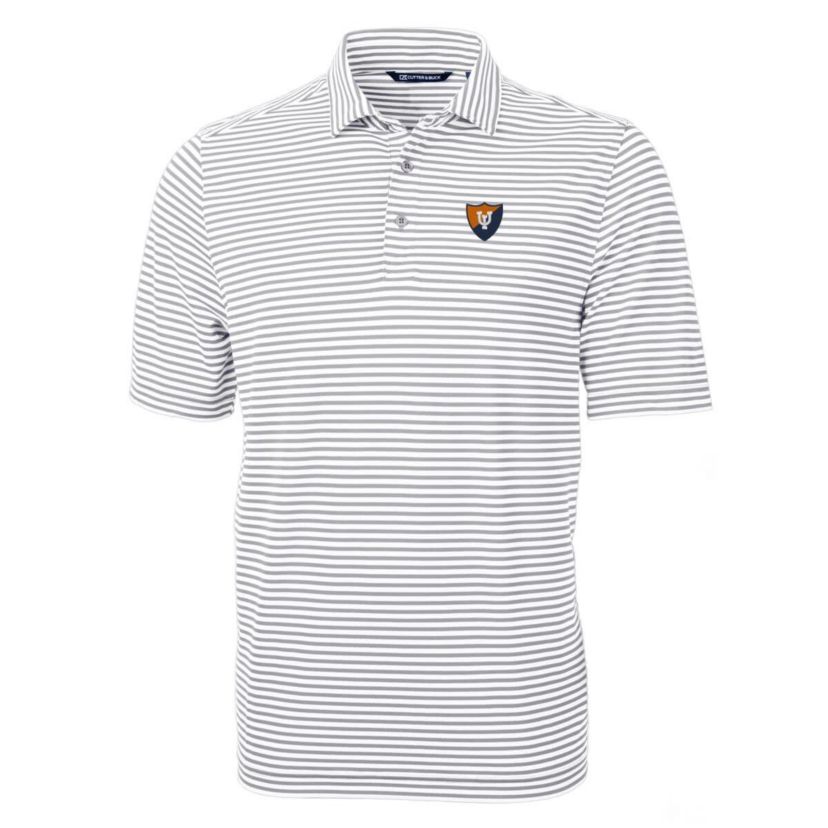 NCAA Illinois Fighting Illini Throwback Logo Virtue Eco Pique Stripe Recycled Polo