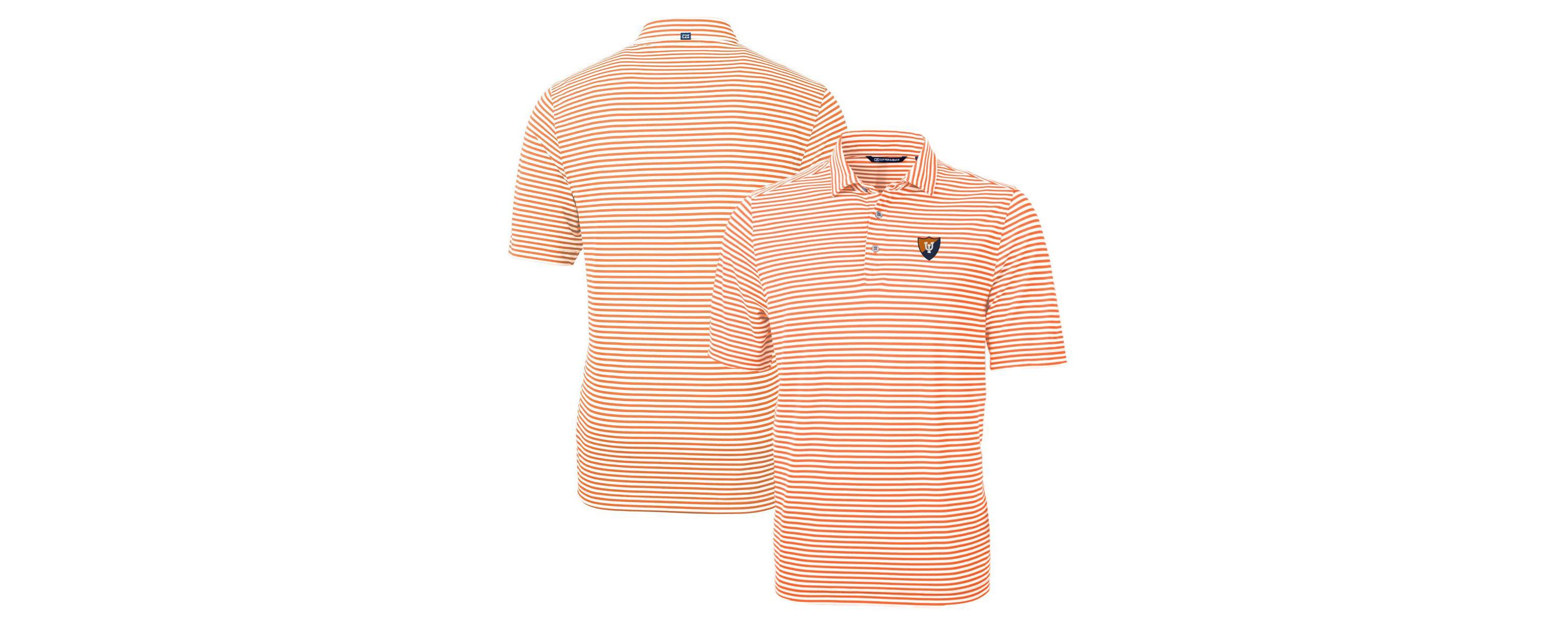 NCAA Illinois Fighting Illini Throwback Logo Virtue Eco Pique Stripe Recycled Polo
