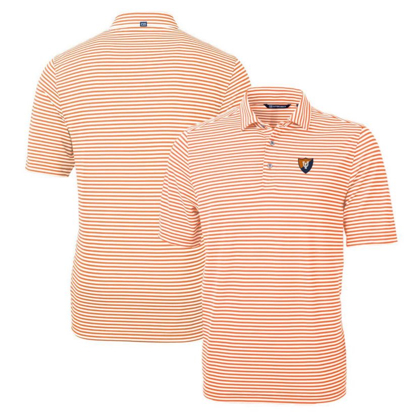 NCAA Illinois Fighting Illini Throwback Logo Virtue Eco Pique Stripe Recycled Polo