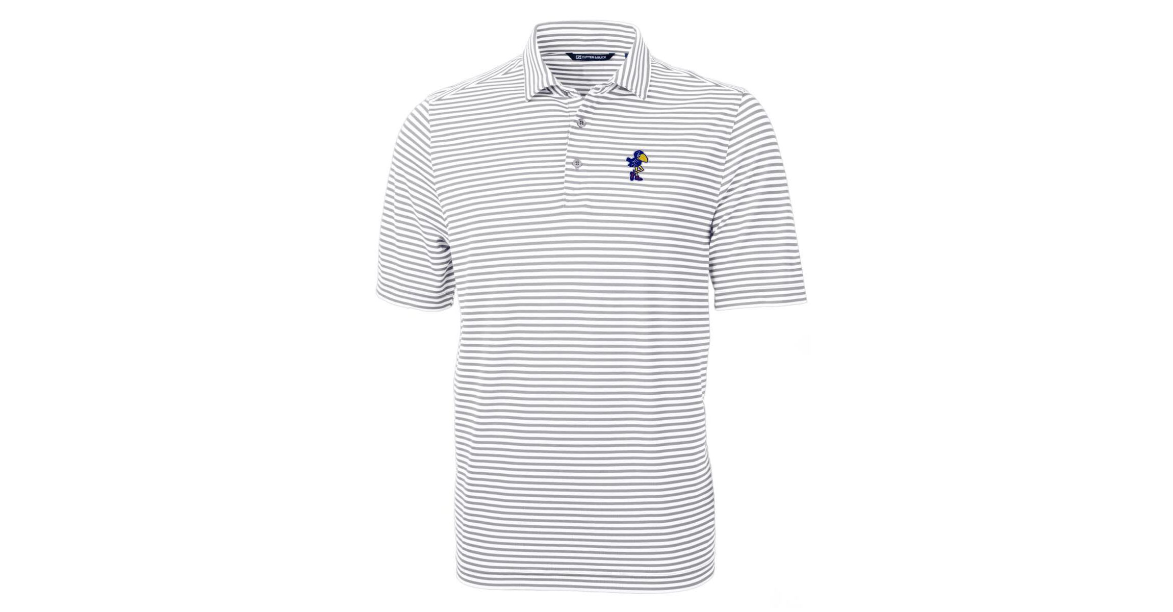 NCAA Kansas Jayhawks Throwback Logo Virtue Eco Pique Stripe Recycled Polo