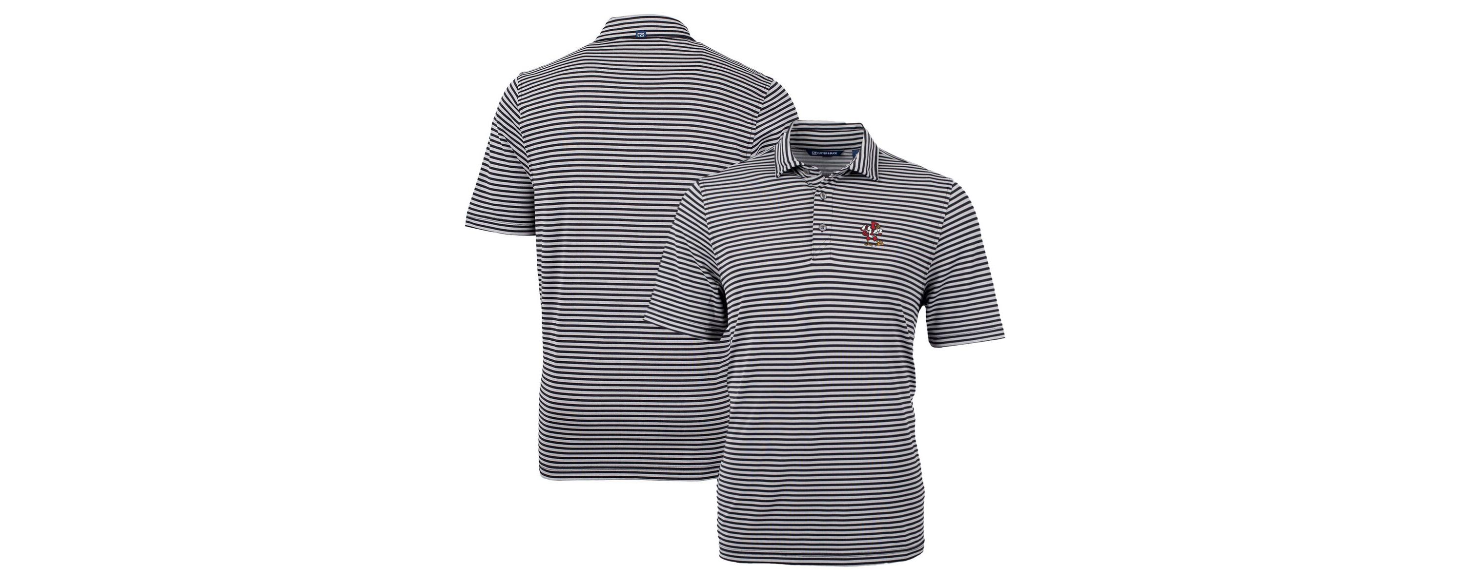 NCAA Louisville Cardinals Throwback Logo Virtue Eco Pique Stripe Recycled Polo