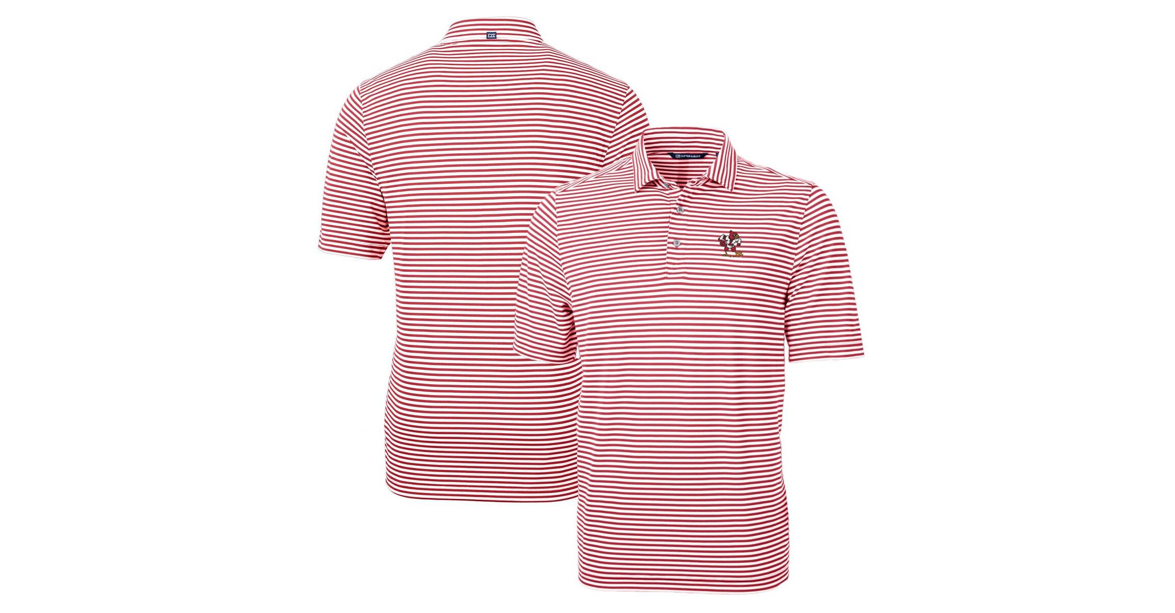 NCAA Louisville Cardinals Throwback Logo Virtue Eco Pique Stripe Recycled Polo
