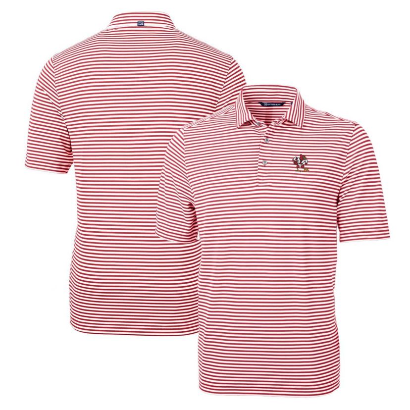 NCAA Louisville Cardinals Throwback Logo Virtue Eco Pique Stripe Recycled Polo
