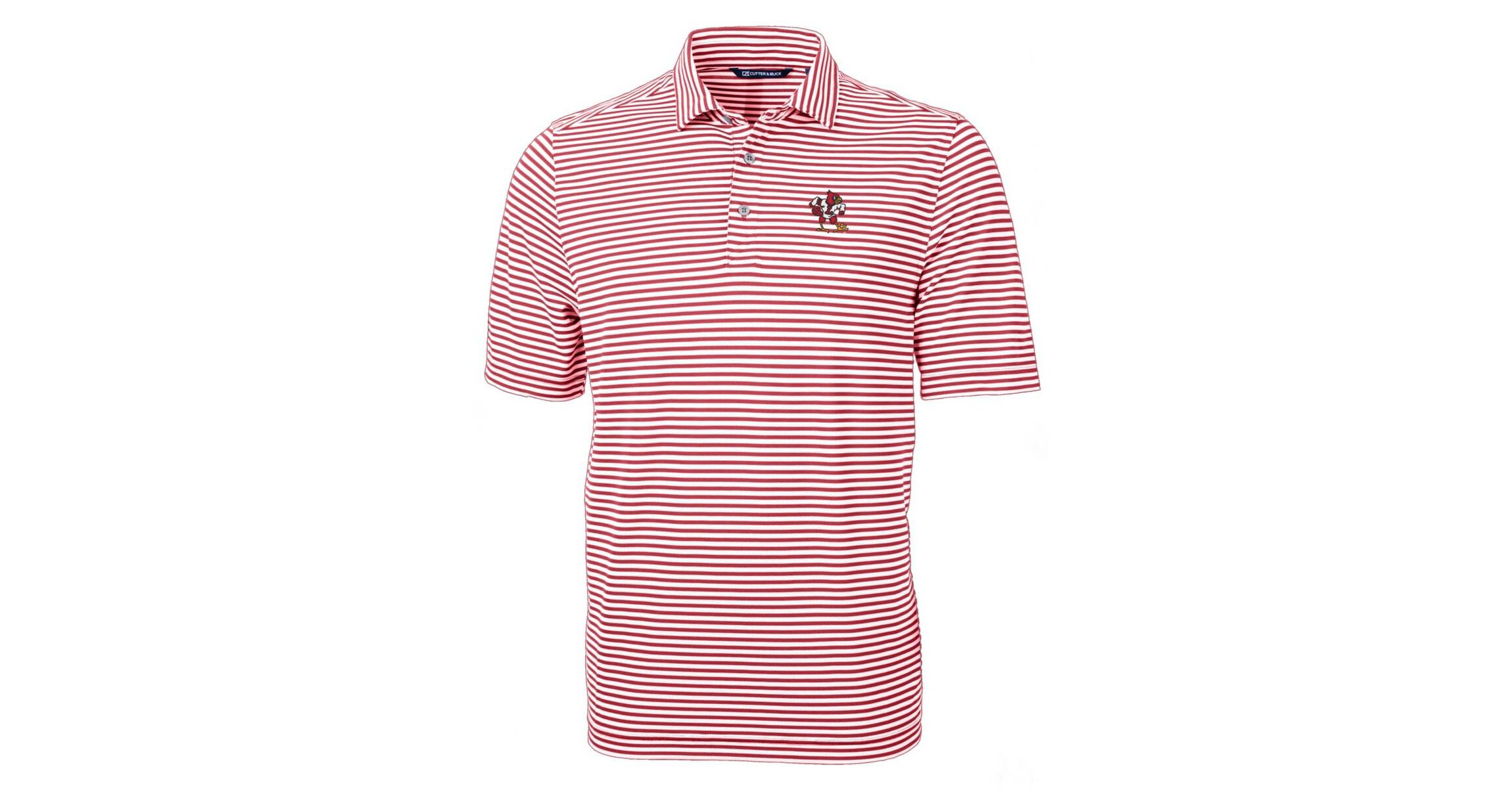 NCAA Louisville Cardinals Throwback Logo Virtue Eco Pique Stripe Recycled Polo