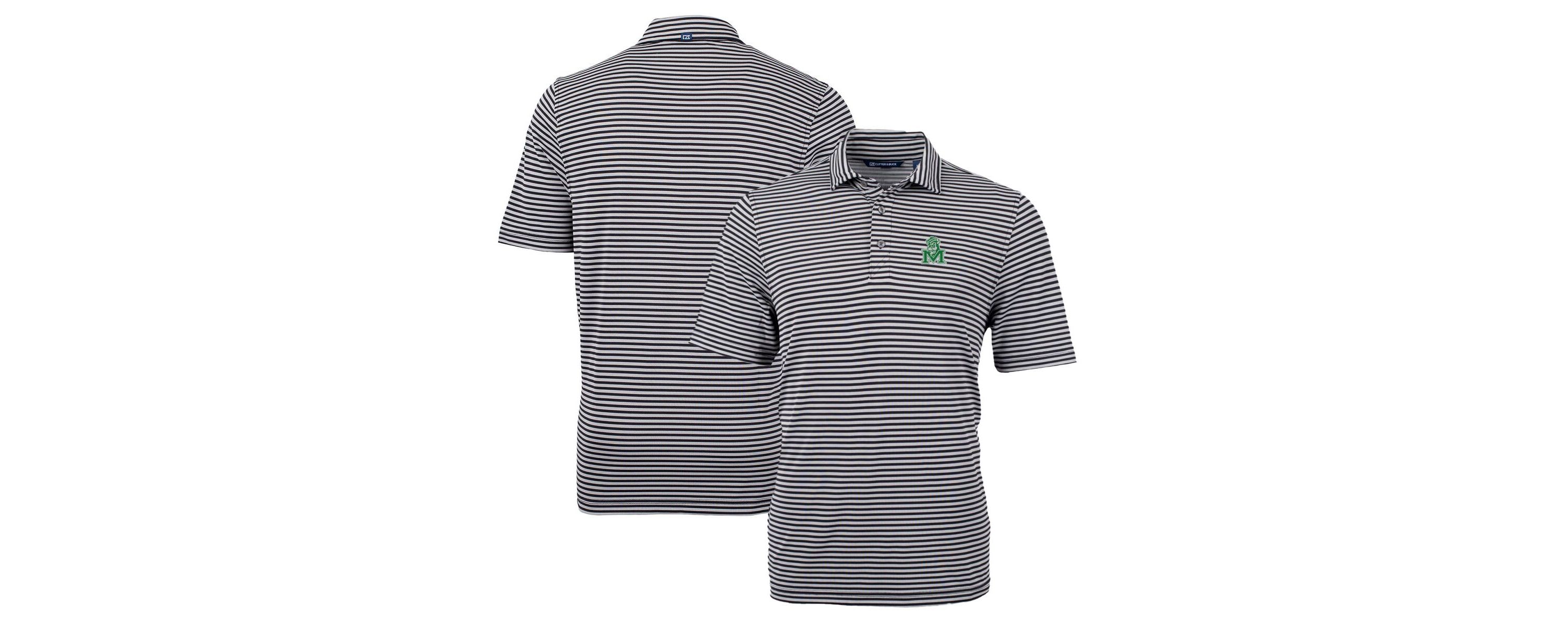 NCAA Marshall Thundering Herd Throwback Logo Virtue Eco Pique Stripe Recycled Polo