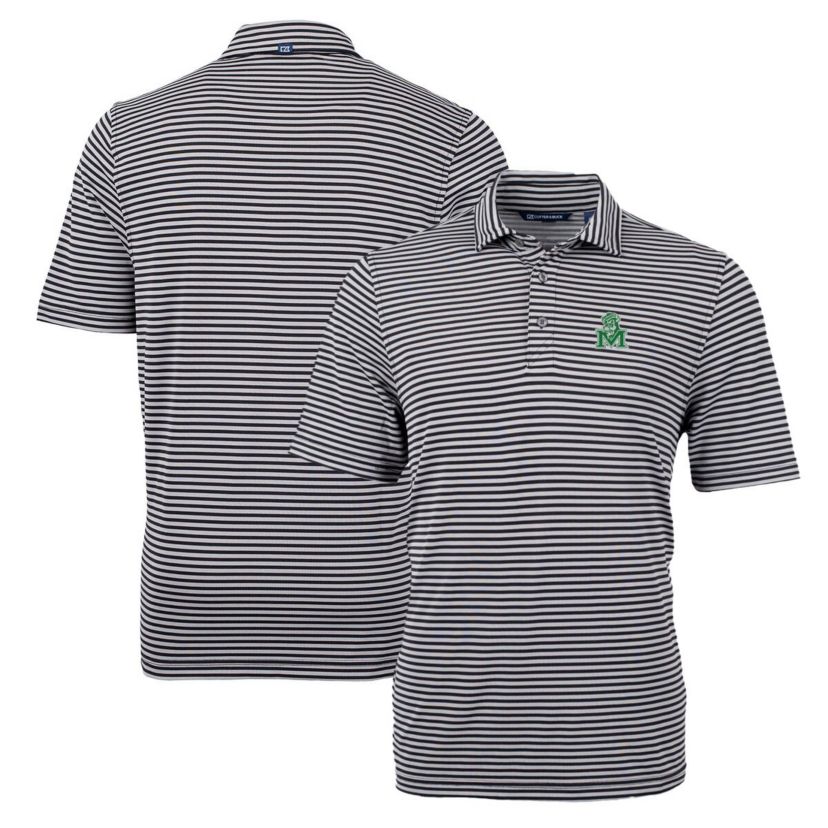 NCAA Marshall Thundering Herd Throwback Logo Virtue Eco Pique Stripe Recycled Polo