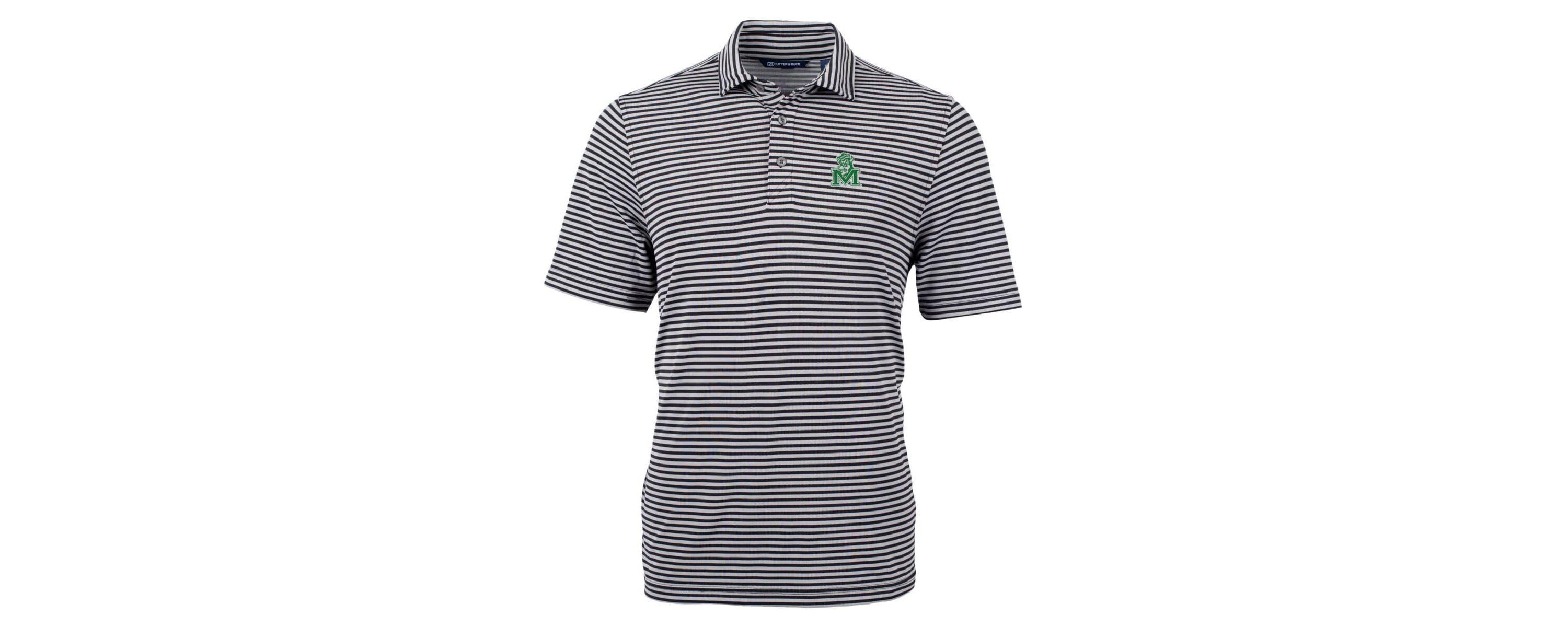NCAA Marshall Thundering Herd Throwback Logo Virtue Eco Pique Stripe Recycled Polo