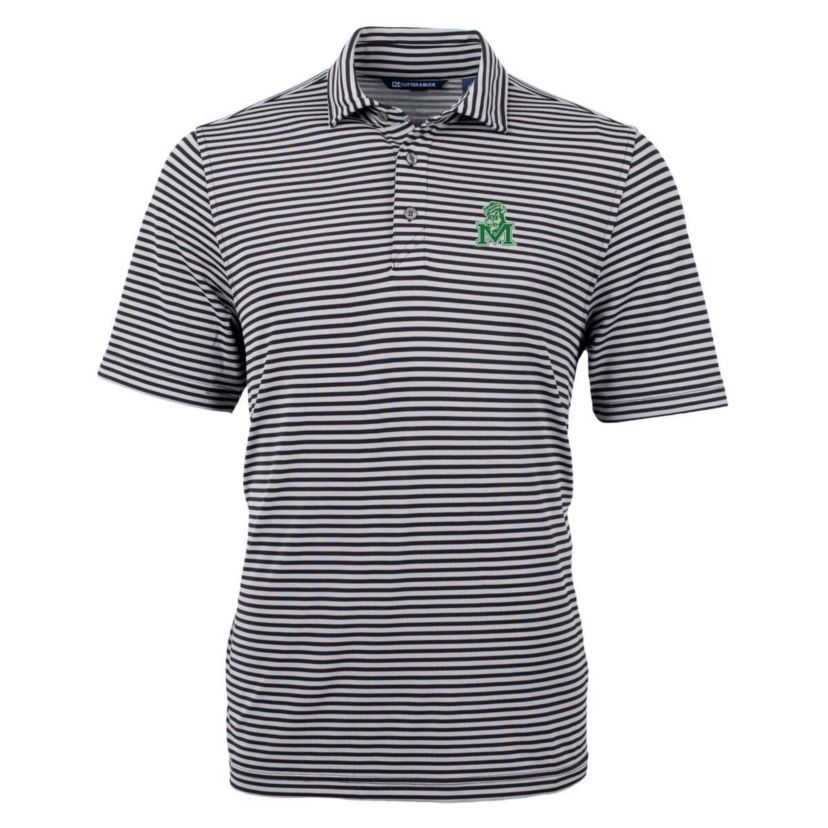 NCAA Marshall Thundering Herd Throwback Logo Virtue Eco Pique Stripe Recycled Polo